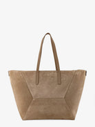 Brunello Cucinelli BC Duo suede shoulder bag with engraved logo - Miele