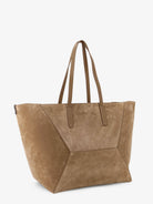 Brunello Cucinelli BC Duo suede shoulder bag with engraved logo - Miele