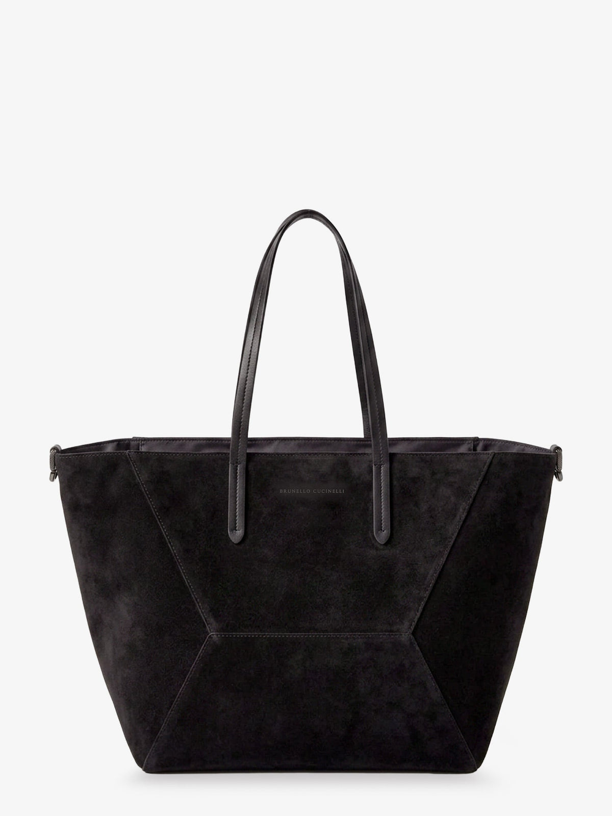 Brunello Cucinelli BC Duo suede shoulder bag with engraved logo - Pepe