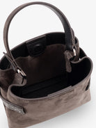 Brunello Cucinelli Suede crossbody bag with Monili detail - Pepe