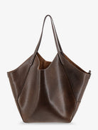 Brunello Cucinelli Leather shopping bag with side Monili detail - Testa Moro