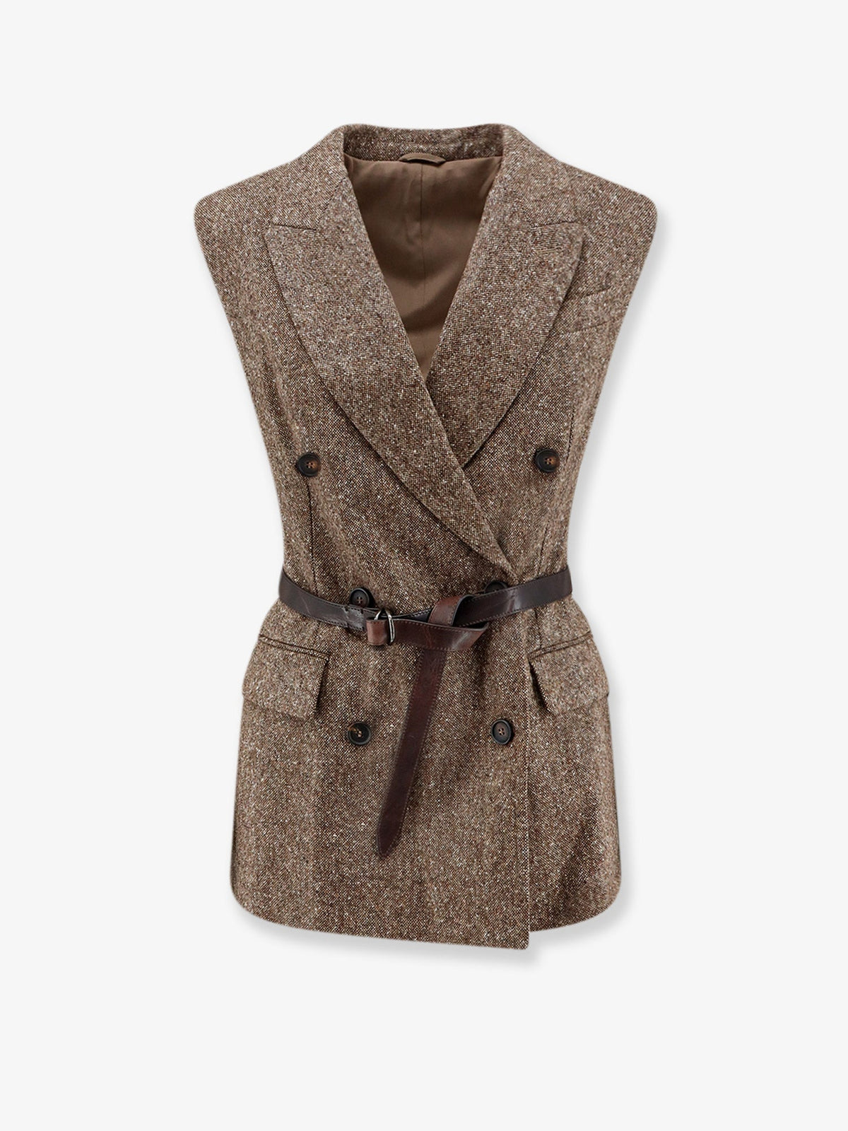 Brunello Cucinelli Virgin wool blend vest - Marrone