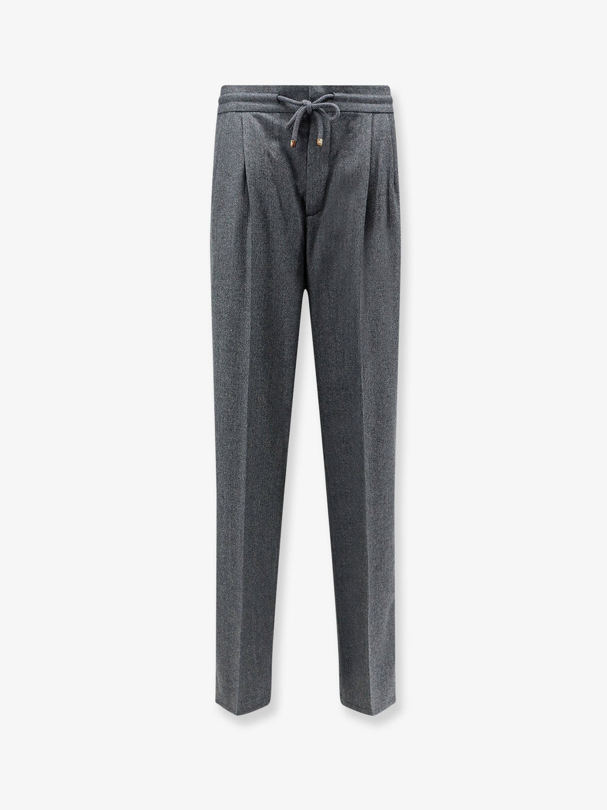 Brunello Cucinelli Virgin wool trousers with adjustable drawstring - Grigiomedio