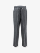 Brunello Cucinelli Virgin wool trousers with adjustable drawstring - Grigiomedio