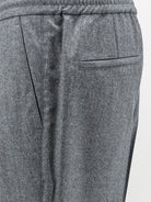 Brunello Cucinelli Virgin wool trousers with adjustable drawstring - Grigiomedio