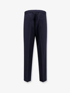 Brunello Cucinelli Virgin wool trousers with adjustable drawstring - Blucolorato