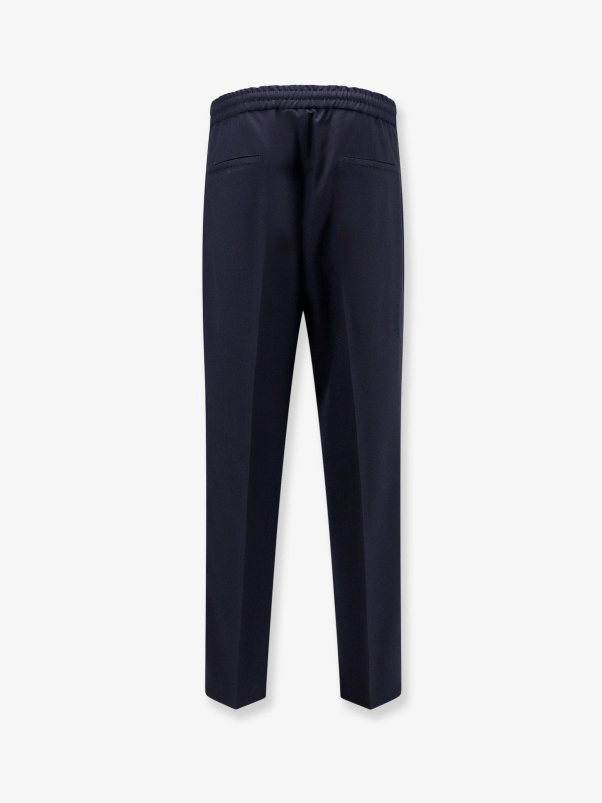 Brunello Cucinelli Virgin wool trousers with adjustable drawstring - Blucolorato