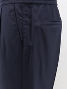 Brunello Cucinelli Virgin wool trousers with adjustable drawstring - Blucolorato