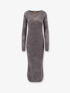Brunello Cucinelli Flower Lace Sparkling mohair and virgin wool knit dress - Piombo