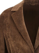 Brunello Cucinelli Corduroy blazer with belt - Sigaro
