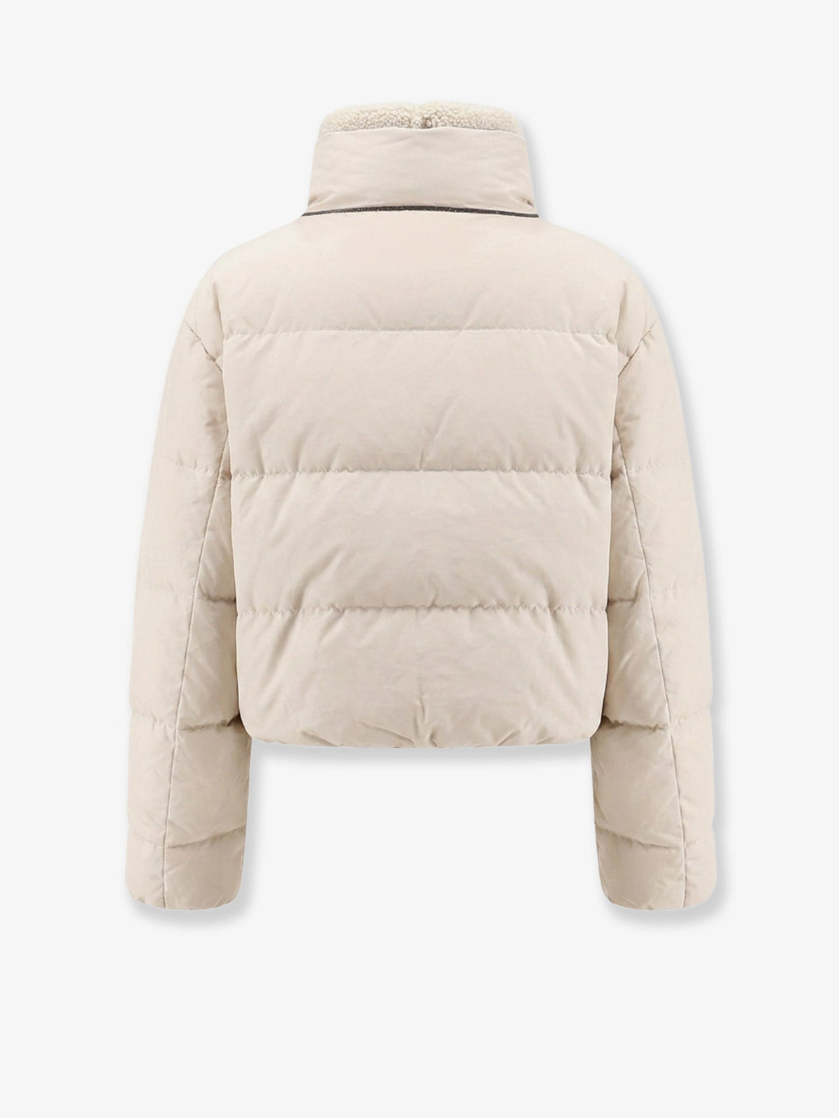 Brunello Cucinelli Down jacket with shearling collar - Sabbia