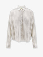 Brunello Cucinelli Striped silk shirt - White Black