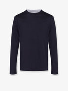 Brunello Cucinelli Silk and cotton blend T-Shirt - Cobaltogrigio