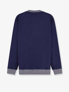 Brunello Cucinelli Cotton sweatshirt with front embroidered logo - Cobaltopiombo