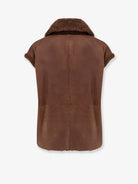 Brunello Cucinelli Shearling sleeveless jacket - Cioccolato