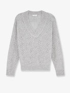 Brunello Cucinelli Mohair blend sweater with Dazzling pattern - Ghiaia