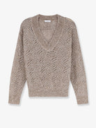 Brunello Cucinelli Mohair blend sweater with Dazzling pattern - Browncaldo