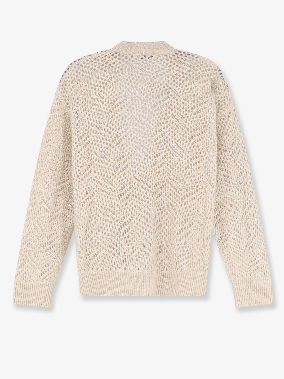 Brunello Cucinelli Mohair blend cardigan with iconic Dazzling motif - Avorio