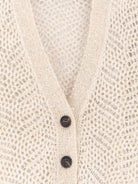 Brunello Cucinelli Mohair blend cardigan with iconic Dazzling motif - Avorio