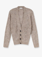 Brunello Cucinelli Mohair blend cardigan with iconic Dazzling motif - Brown
