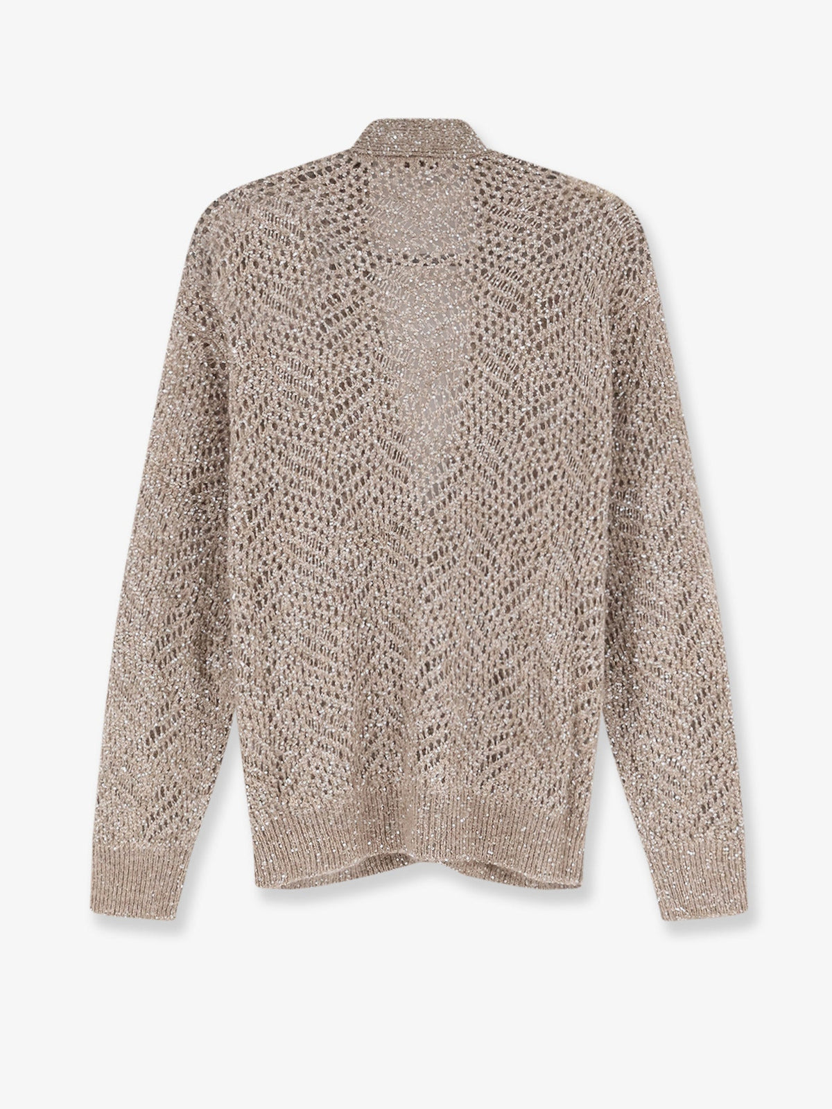 Brunello Cucinelli Mohair blend cardigan with iconic Dazzling motif - Brown