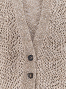 Brunello Cucinelli Mohair blend cardigan with iconic Dazzling motif - Brown