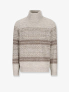 Brunello Cucinelli Nordic Jacquard alpaca, cashmere and wool blend sweater - Nebbia