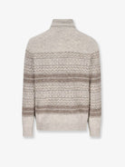 Brunello Cucinelli Nordic Jacquard alpaca, cashmere and wool blend sweater - Nebbia