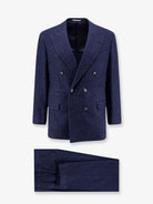 Brunello Cucinelli Wool and cashmere blend suit with Prince of Wales pattern - Blu