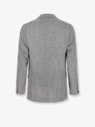 Brunello Cucinelli Deconstructed wool, alpaca and silk chevron blazer - Ceruleo