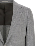 Brunello Cucinelli Deconstructed wool, alpaca and silk chevron blazer - Ceruleo