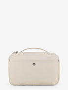 Brunello Cucinelli Leather beauty case with metal logo detail - Ghiaccio