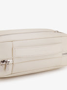 Brunello Cucinelli Leather beauty case with metal logo detail - Ghiaccio