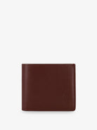 Brunello Cucinelli Hammered leather wallet with engraved logo - Bruciato