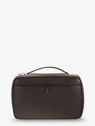 Brunello Cucinelli Leather beauty case with metal logo detail - Testa Di Moro