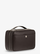 Brunello Cucinelli Leather beauty case with metal logo detail - Testa Di Moro