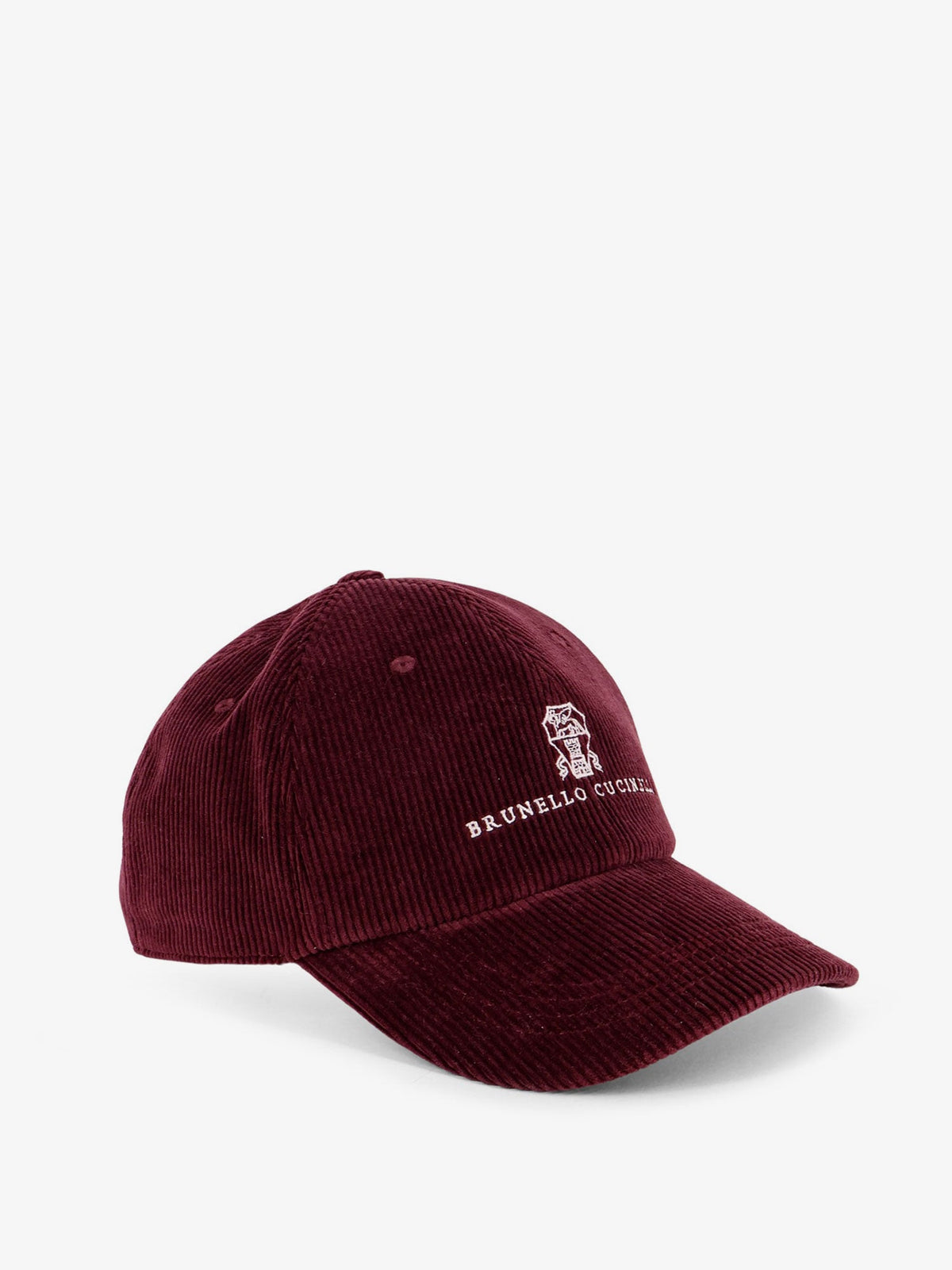 Brunello Cucinelli Corduroy hat with embroidered logo - Borgogna