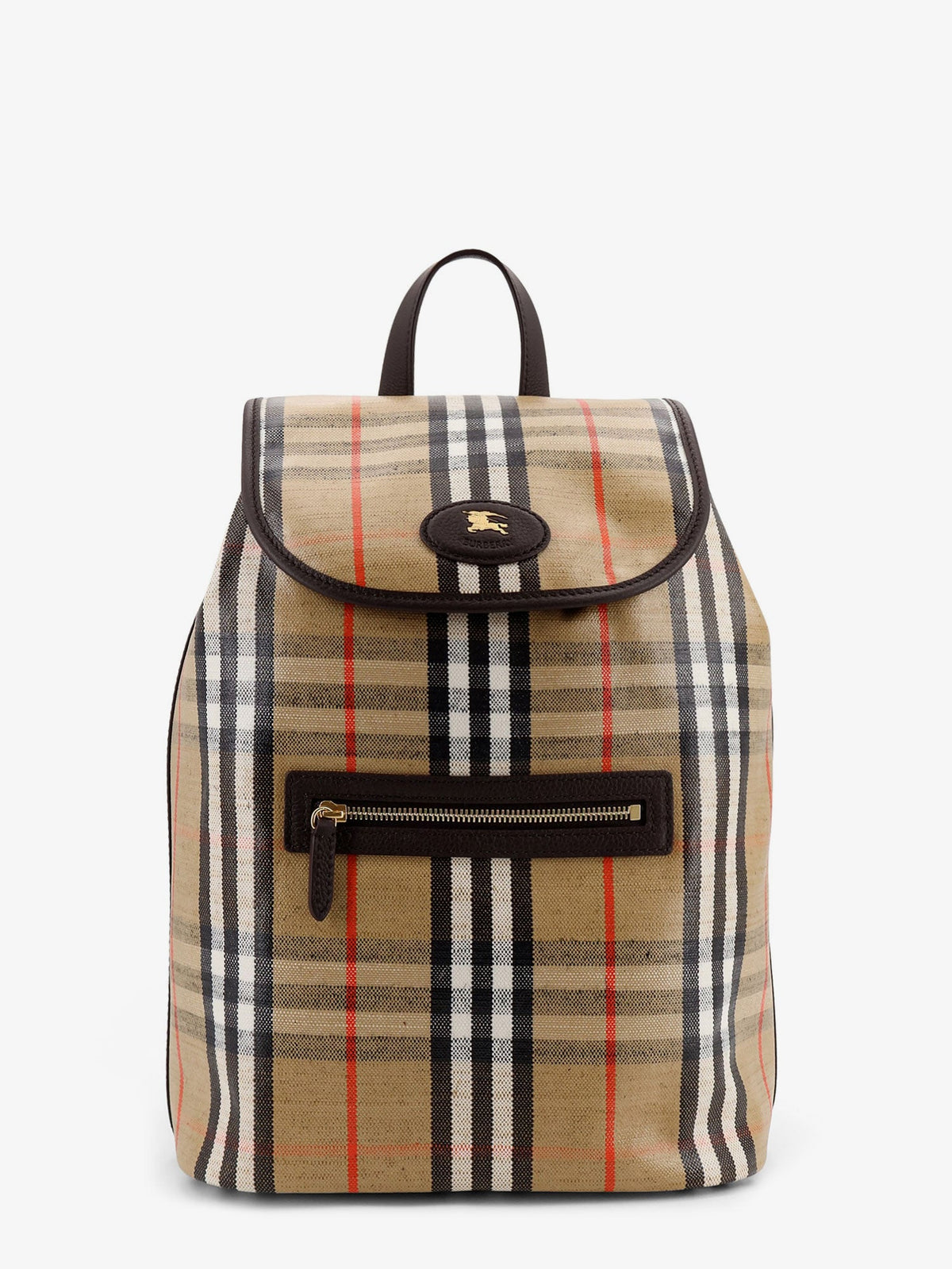 Burberry Highlands coated canvas backpack with front logo - Sand