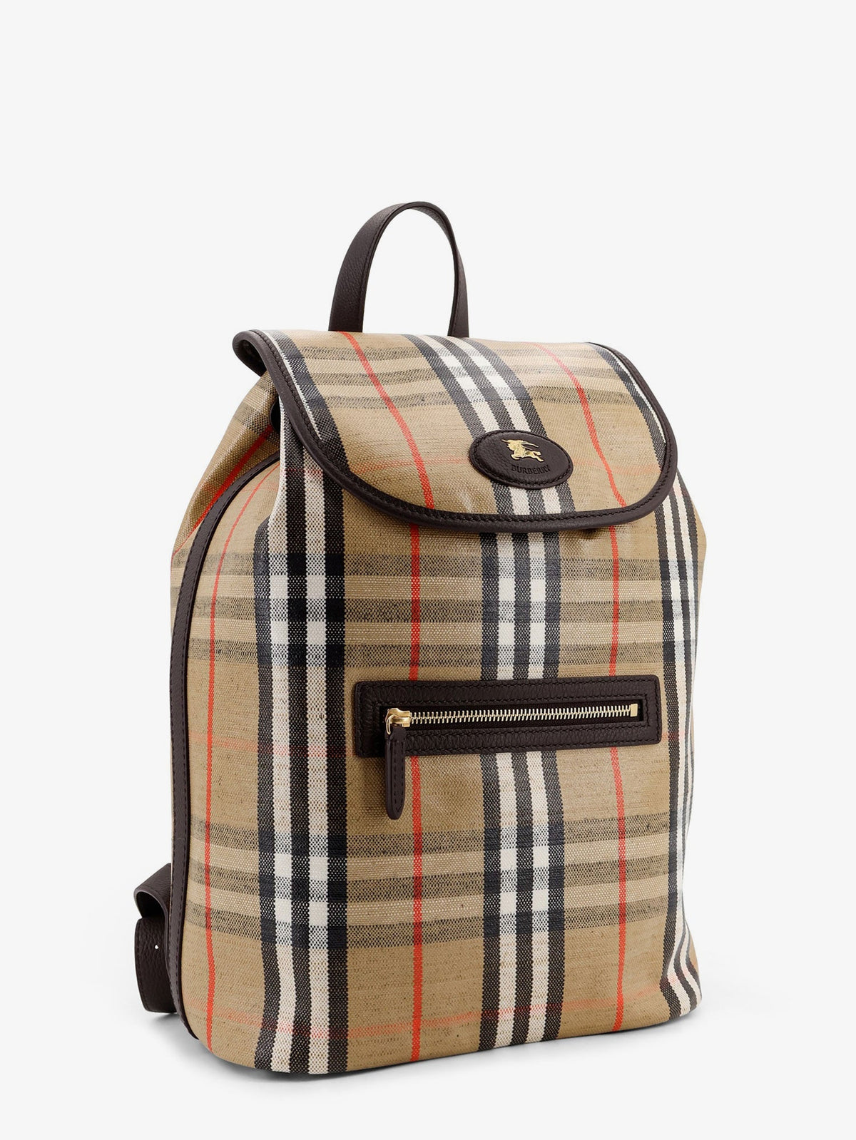 Burberry Highlands coated canvas backpack with front logo - Sand