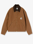 Carhartt WIP Detroit canvas jacket with front logo patch - Brown