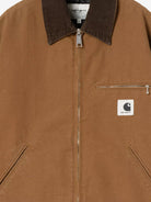 Carhartt WIP Detroit canvas jacket with front logo patch - Brown