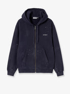 Carhartt WIP Hooded Painter cotton sweatshirt with embroidered logo on the front - Darknavy