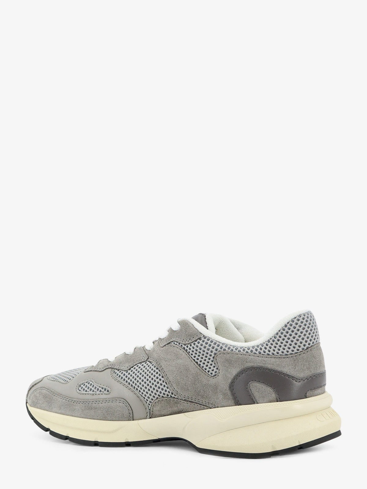 Celine Runner mesh and suede sneakers with side logo - Greyecru