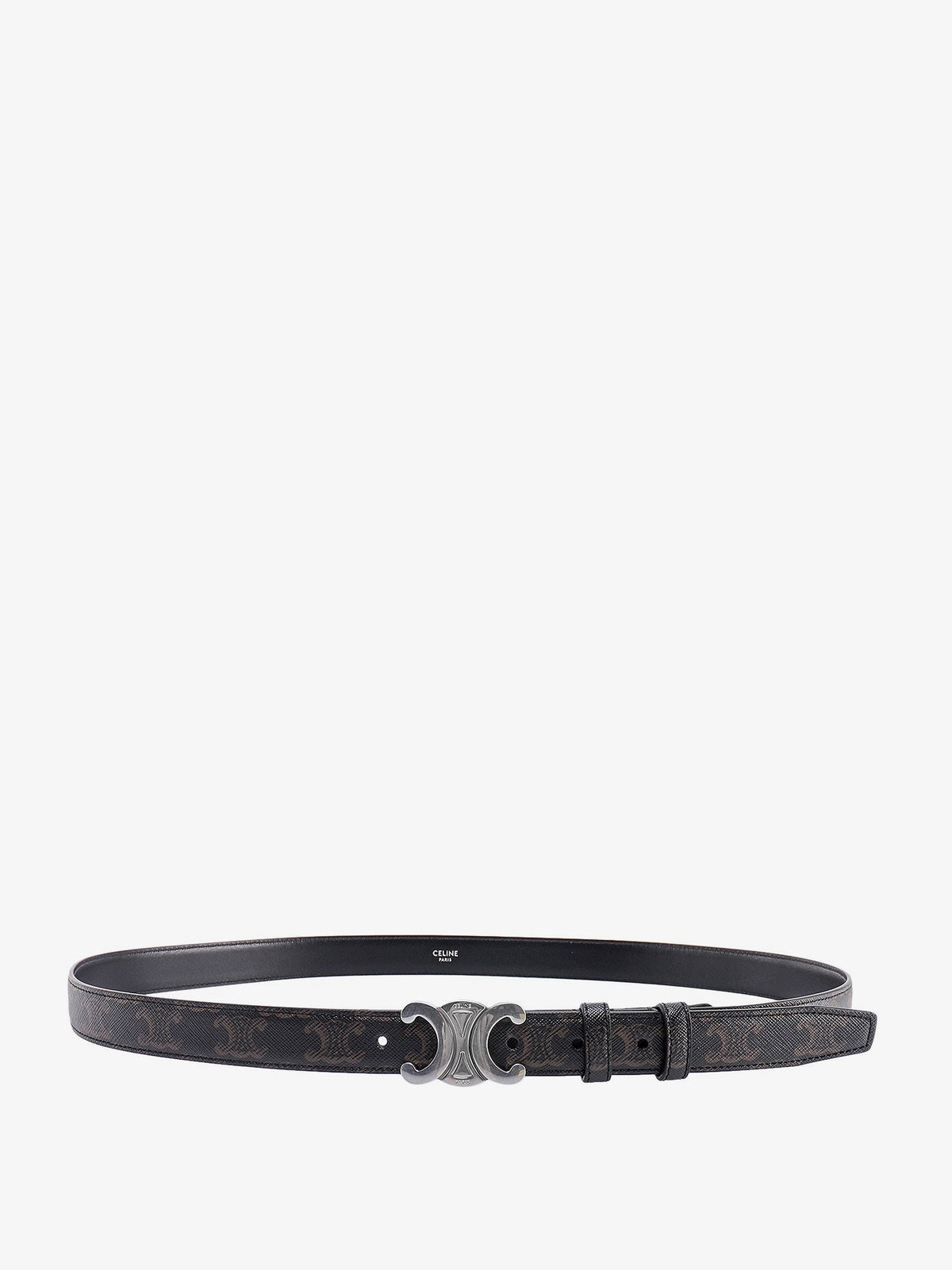 Celine Triomphe coated canvas belt - Black