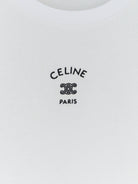 Celine Cotton blend T-shirt with front logo print - Offwhiteblack