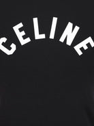 Celine Cotton T-Shirt with front logo print - Blackwhite