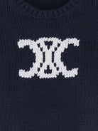 Celine Triomphe cotton blend sweater - Navywhite