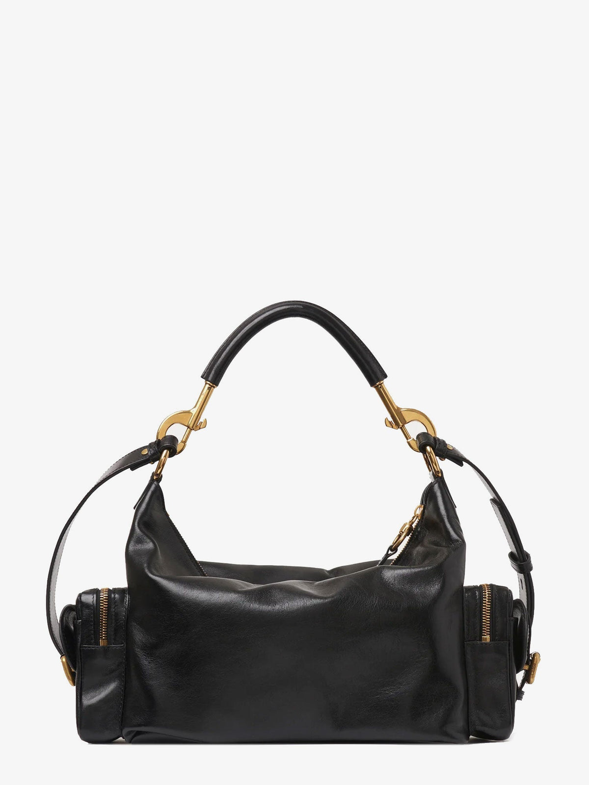 Chloé Carry shiny buffalo leather shoulder bag - Nero