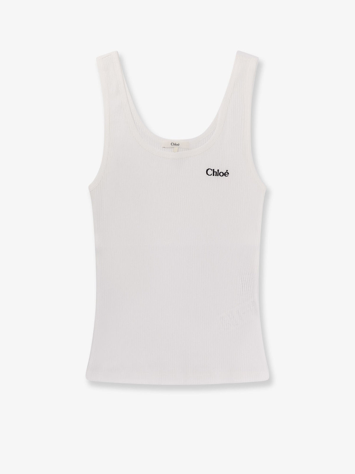 Chloé Ribbed cotton tank top - White