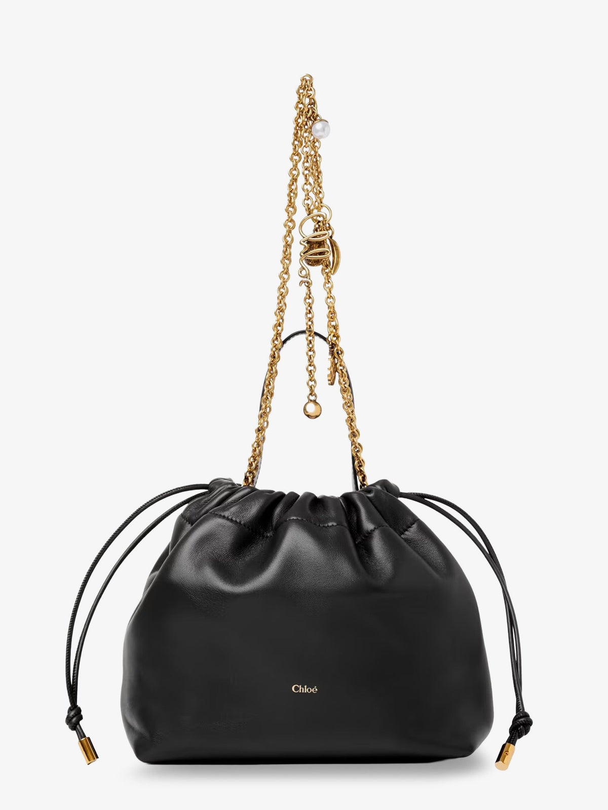 Chloé Chloé Icons leather crossbody bag with front logo - Black